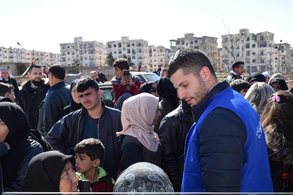 people on the streets of Syria